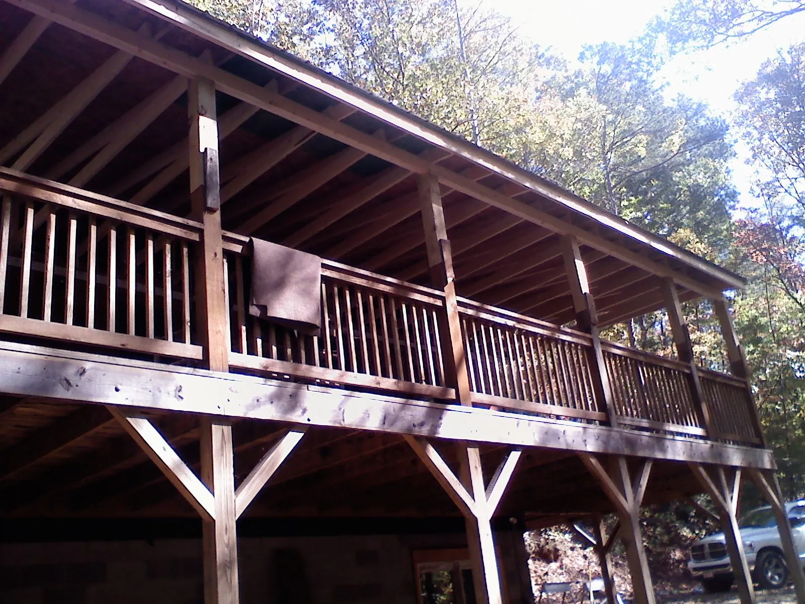 Timber framing under a new elevated porch and deck — Roof Leak Repair in Stevens by Roofing Brothers
